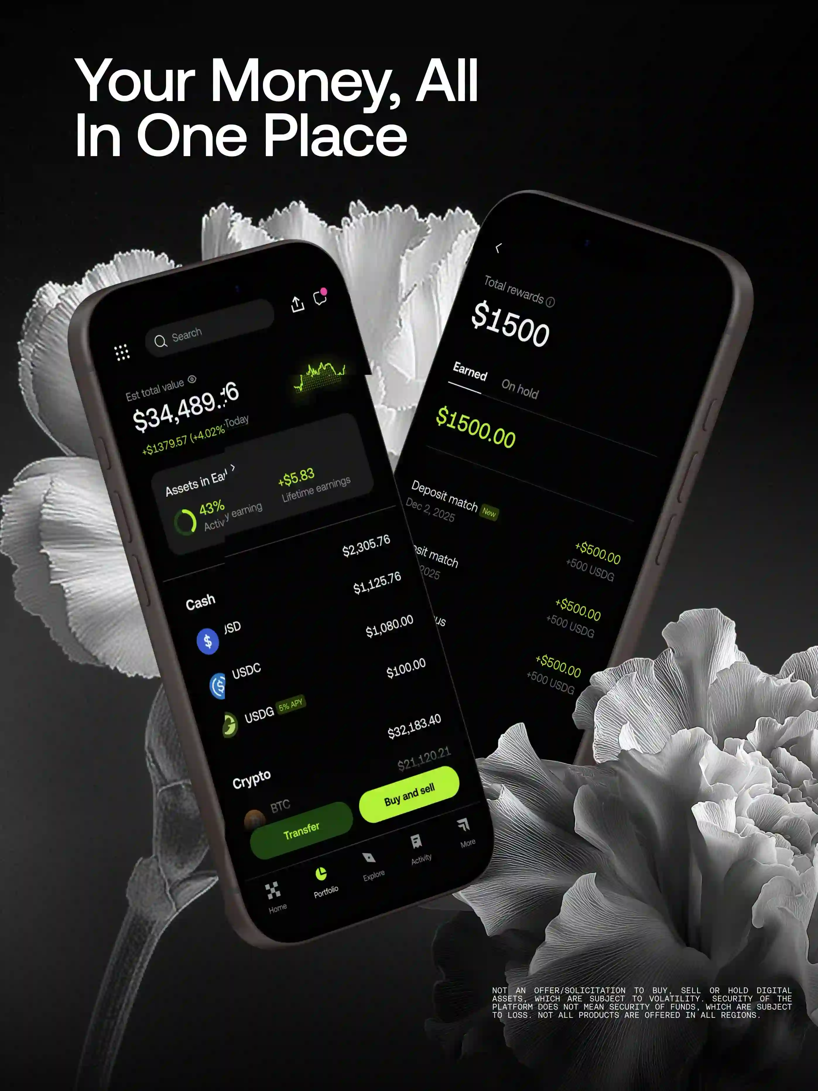 欧易 OKX 移动应用展示图，呈现多设备资产管理界面